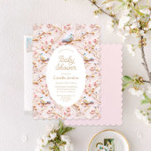 ウィンターピンクフローラガールベビーシャワーありがとう ラウンドシール