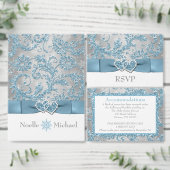 冬のワンダーランド、プリントリボン結婚のナプキン スタンダードカクテルナプキン (この独立クリエイターのコレクションをカスタマイズ。)