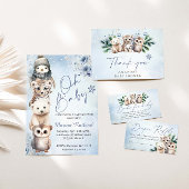 オベビー冬の森の動物の赤ちゃんシャワー ラウンドシール