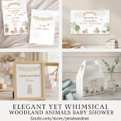 Woodland Animals Baby Shower Invitation 招待状