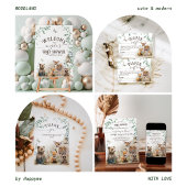 ウッドランドの動物の森の緑の赤ちゃんシャワーゲーム ポスター