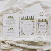 ウッドランドフォレストアニマルズベビーシャワー招待状 招待状