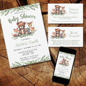 ウッドランド動物水彩赤ちゃんシャワー ペーパープレート