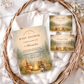 Woodland Campfire Baby Shower 招待状