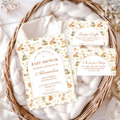 Woodland Forest Animals Baby Shower 招待状