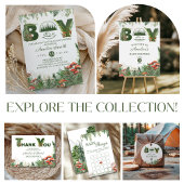 Green Woodland Mushroom It’s a Boy Forest 招待状