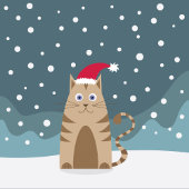 マイミーなクリスマスサンタハット猫かわいい漫画 缶バッジ