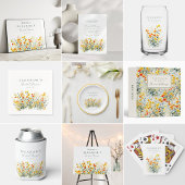 黄色オレンジの野生の花 ブライダルシャワーの歓迎 ポスター