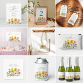 お手頃なひまわり水彩筆記体結婚前お披露目パーティー