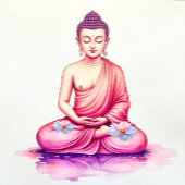 Yogini / Buddha Watercolor Birthday, Meditation カード