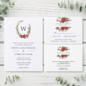 Yuletide | Poinsettia  berries christmas festive ラッピングペーパー (この独立クリエイターのコレクションをカスタマイズ。)