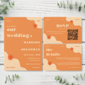 ミニマル結婚カラフルSummerのQRコード 出欠カード (この独立クリエイターのコレクションをカスタマイズ。)