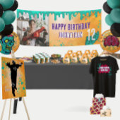 射撃、 発砲ターゲットゾンビバースデーパーティバナー 横断幕