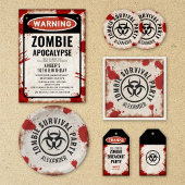 血痕と錆びたサインを伴うゾンビ侵入 招待状