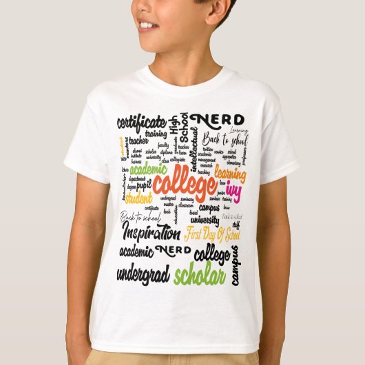 College Education Word Cloud patterns Tシャツ (正面)