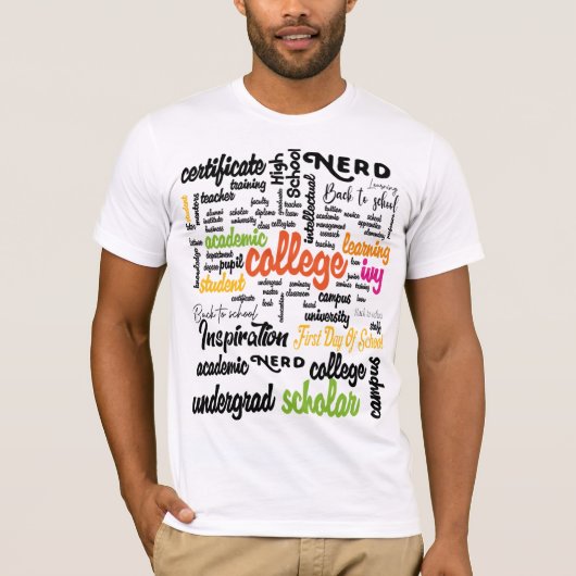 College Education Word Cloud patterns Tシャツ (正面)