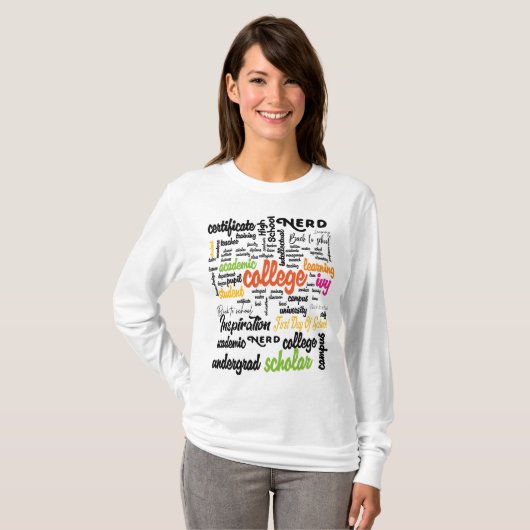 College Education Word Cloud patterns Tシャツ (正面フル)