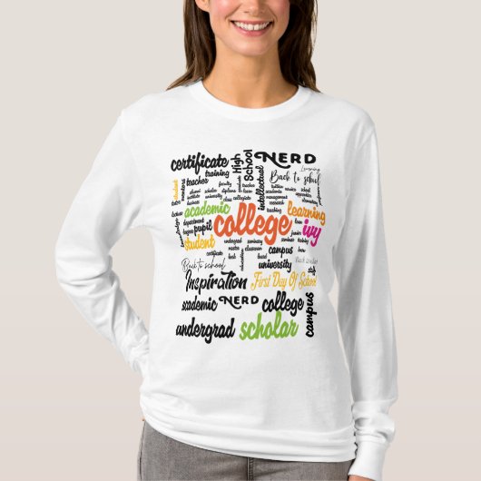 College Education Word Cloud patterns Tシャツ (正面)