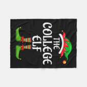 College Elf Matching Family Group Christmas Party  フリースブランケット (正面(横))