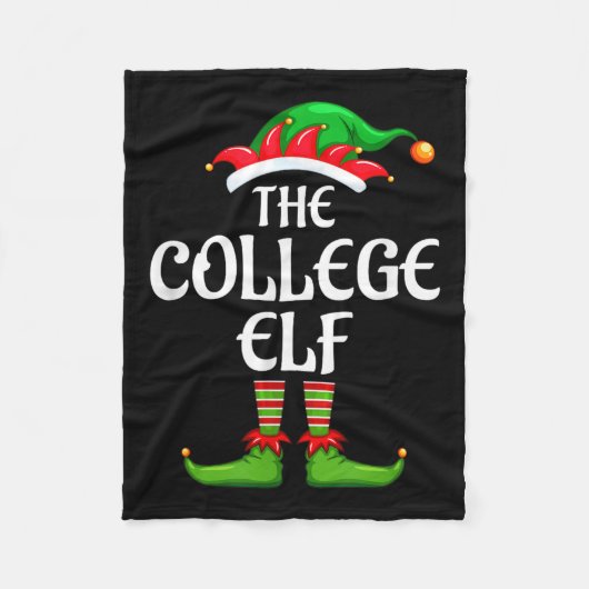 College Elf Matching Family Group Christmas Party  フリースブランケット (正面)