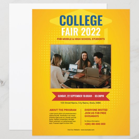 College Fair Flyer Template Template (正面/裏面)