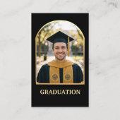 College fund Black & Gold Graduation Card 名刺 (裏面)
