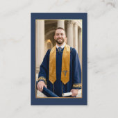 College fund Navy Blue & Gold Medical graduation 名刺 (裏面)