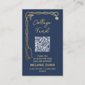 College fund Navy Blue & Gold Medical graduation 名刺 (正面)
