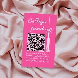 College Fund Pink Gift Qr Code Graduation エンクロージャーカード