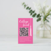 College Fund Pink Tassel Gift Qr Code Graduation エンクロージャーカード (スタンド正面)