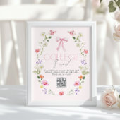 College Fund Qr Code Graduation Pink Bow ポスター