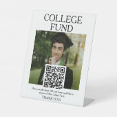 College Fund QR Code Sign with Photo Classic Serif 台座サイン (正面)