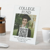College Fund QR Code Sign with Photo Classic Serif 台座サイン (インサイチュ)