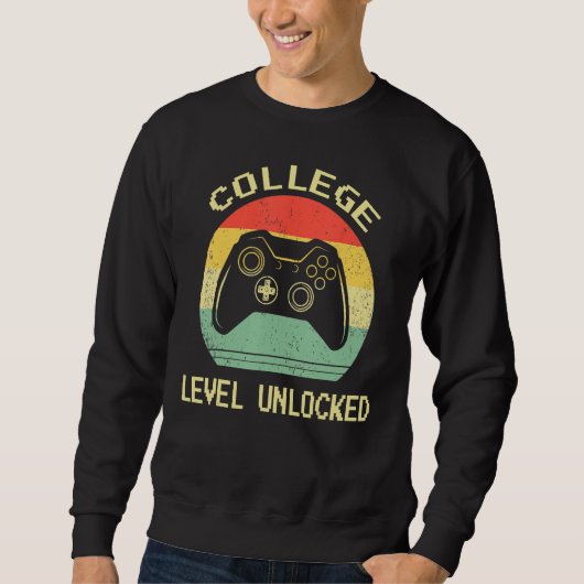College Level Unlocked Video Gamer Back to School スウェットシャツ (正面)