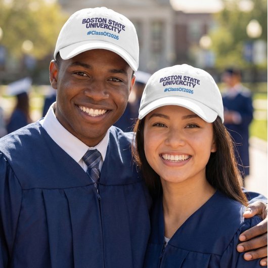 College Name Graduate 2026 Hashtag 刺繍入りキャップ