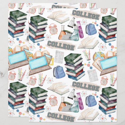 College Scrapbook Paper (正面/裏面)