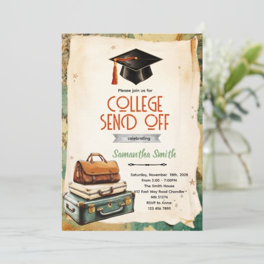 College Send Off party Invitation  招待状 (スタンド正面)