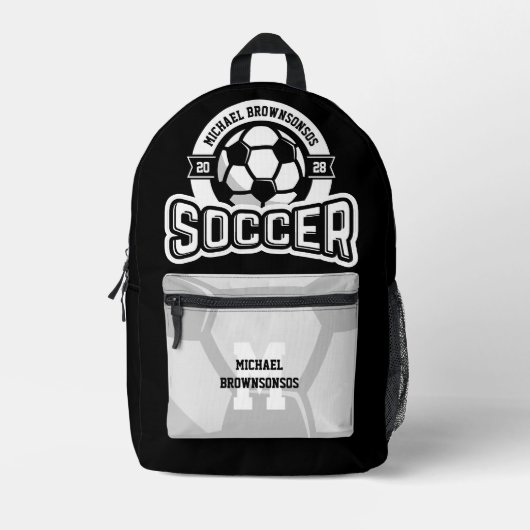 College Soccer Team | Player Sports プリントバックパック (正面)