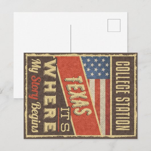 College Station Texas ポストカード (正面/裏面)