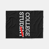 College Stud Student Funny Novelty Gift フリースブランケット (正面(横))