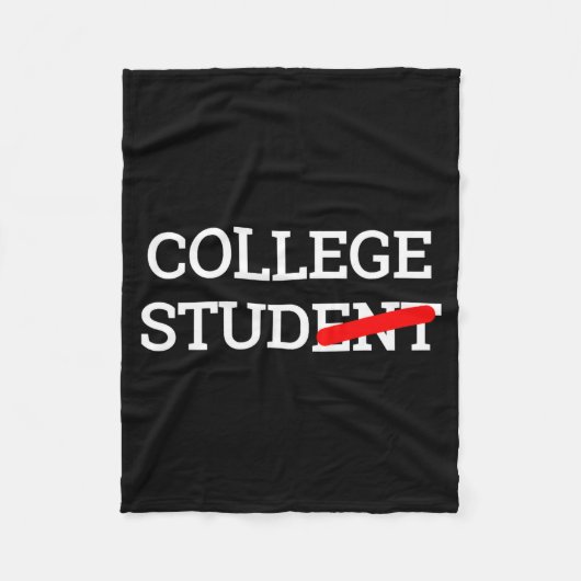 College Stud Student Funny Novelty Gift フリースブランケット (正面)