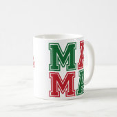 Collegiate "MAMA"ホリデーギフトはっきりしたモムズ コーヒーマグカップ (正面右)