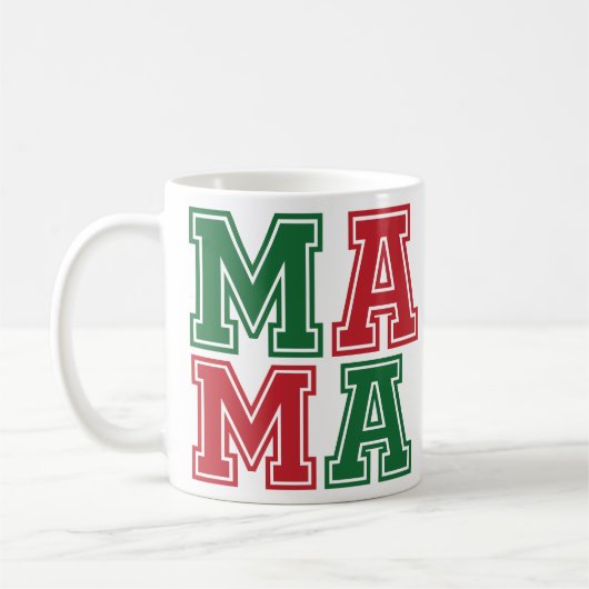 Collegiate "MAMA"ホリデーギフトはっきりしたモムズ コーヒーマグカップ (左)