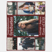 Collegiate Maroon氏の卒業祝い写真 フリースブランケット (正面)