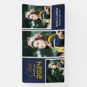 Collegiate Scriptネイビーバナー 横断幕 (縦)