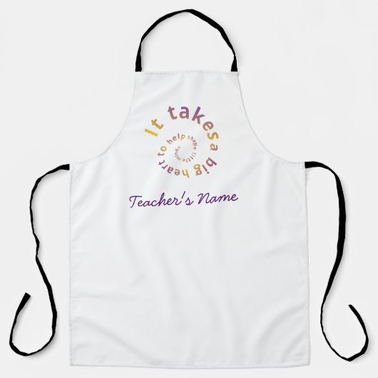 Collerful Spiral Quote Teacher Apron-Personalized  エプロン (正面)