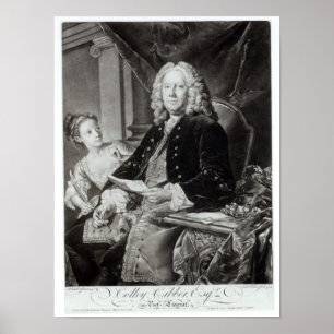 Colley Cibber 1758、エドワード・フィッシャー刻印 ポスター
