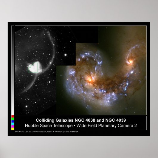 Colliding Galaxies Hubble Telescope ポスター (正面)