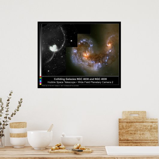 Colliding Galaxies Hubble Telescope ポスター (キッチン)