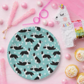 Collie縁どとPaw Print ペーパープレート (パーティー)
